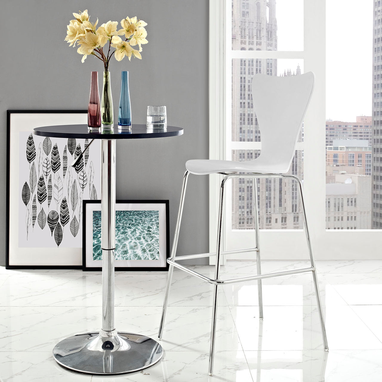 Silhouette Bar Stool, White