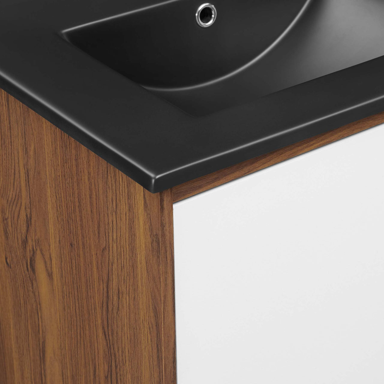 Erisen Double Sink Vanity Unit, Extra Large, Walnut & Black