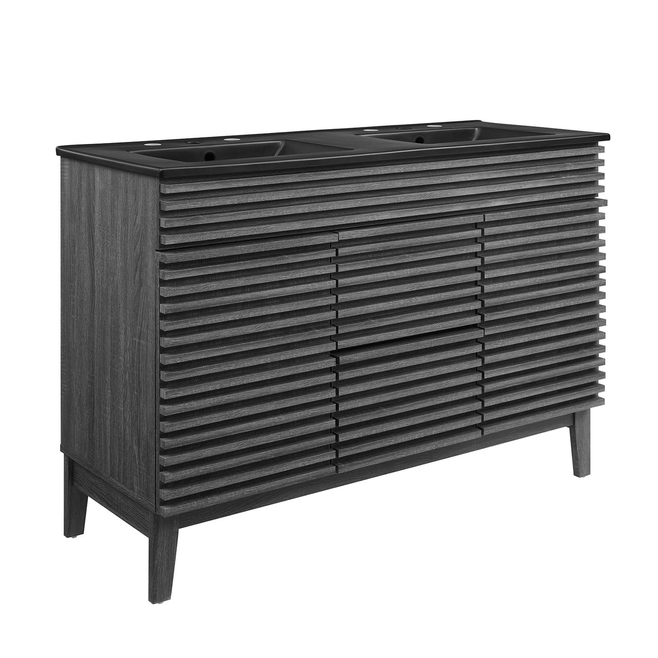 Ventra Double Sink Vanity Unit, Extra Large, Charcoal & Black