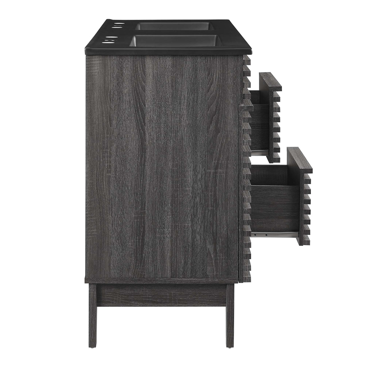 Ventra Double Sink Vanity Unit, Extra Large, Charcoal & Black