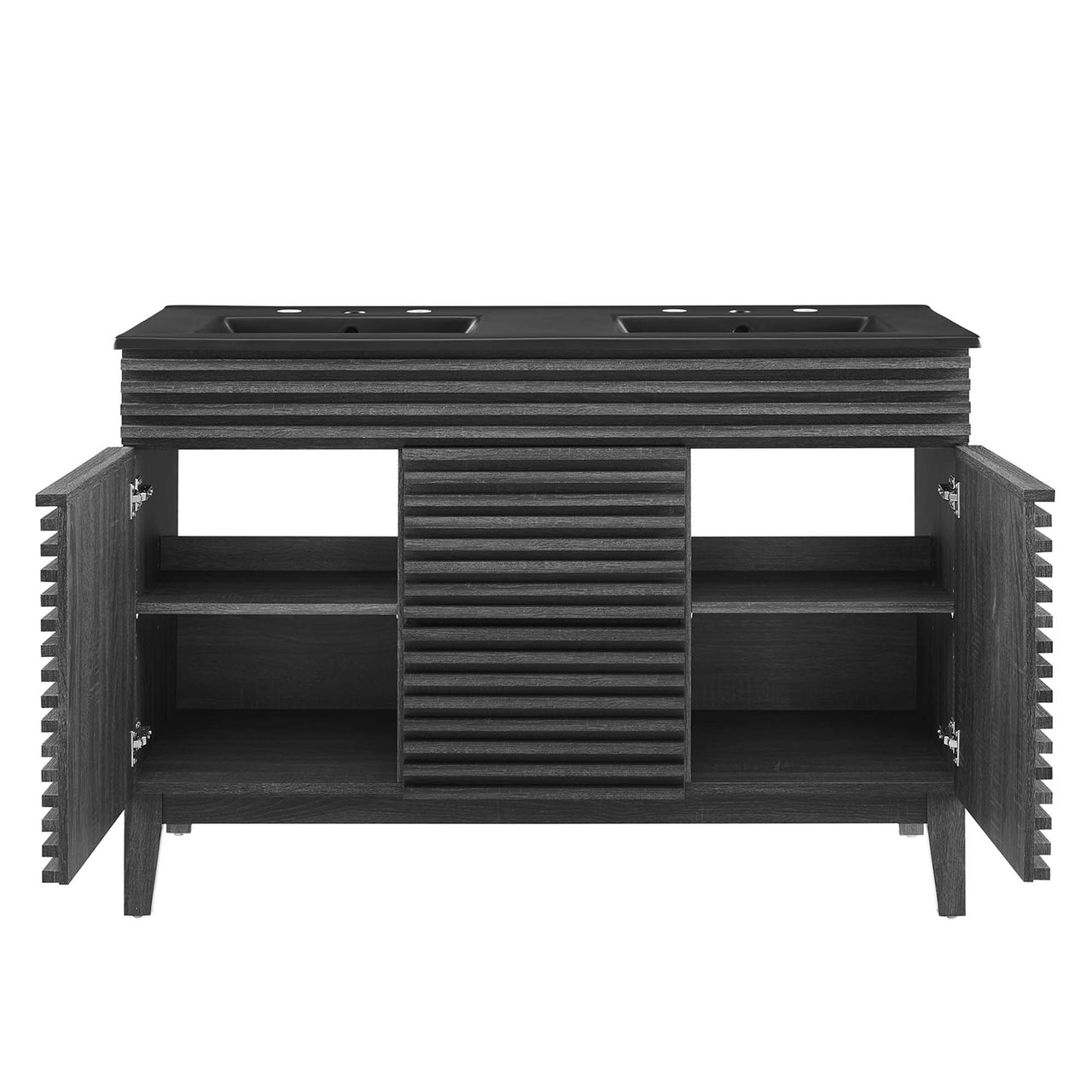 Ventra Double Sink Vanity Unit, Extra Large, Charcoal & Black