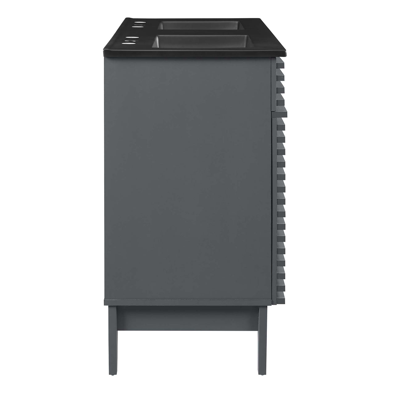 Ventra Double Sink Vanity Unit, Extra Large, Gray & Black