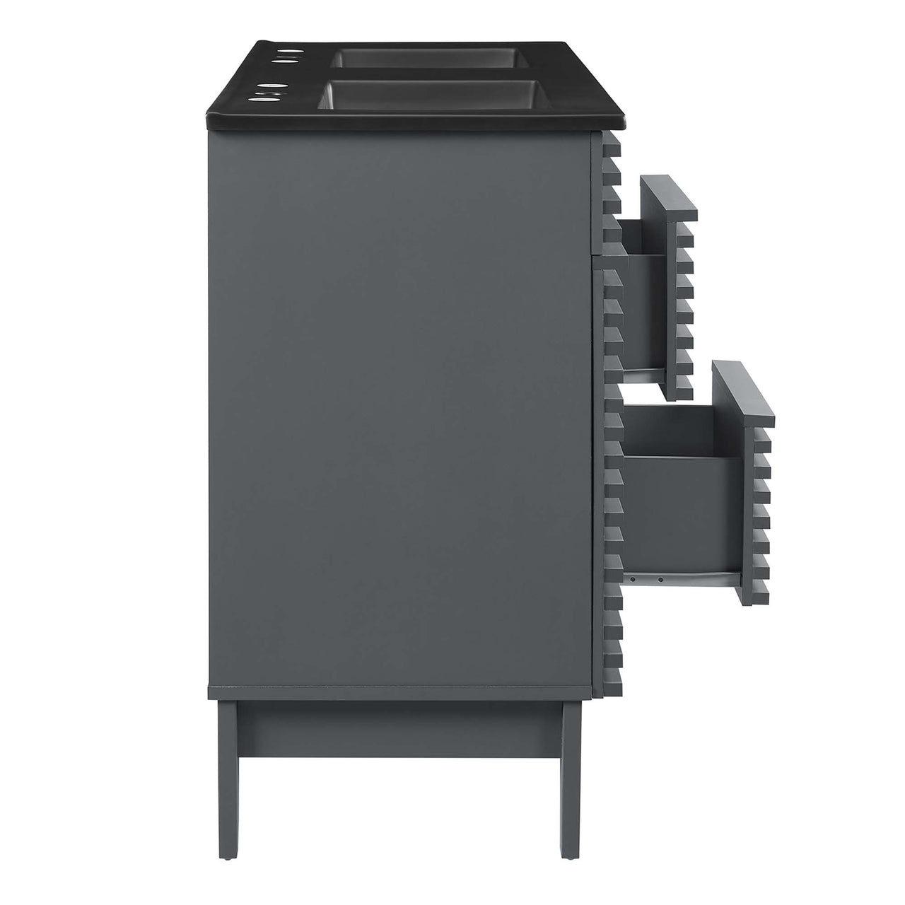 Ventra Double Sink Vanity Unit, Extra Large, Gray & Black