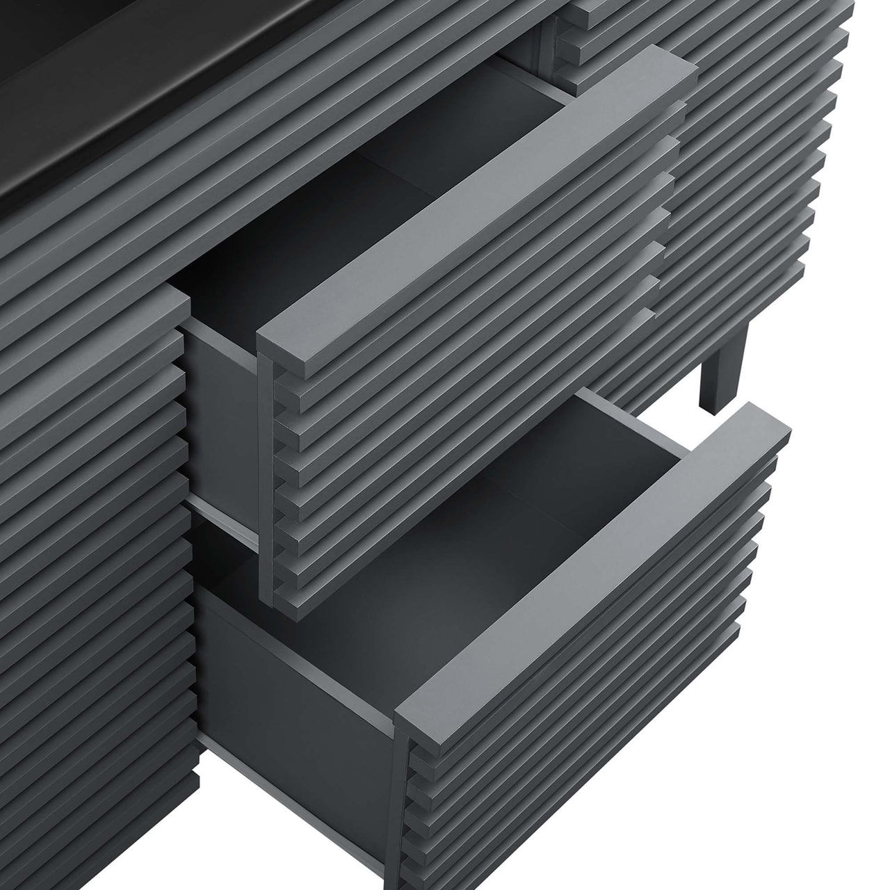 Ventra Double Sink Vanity Unit, Extra Large, Gray & Black