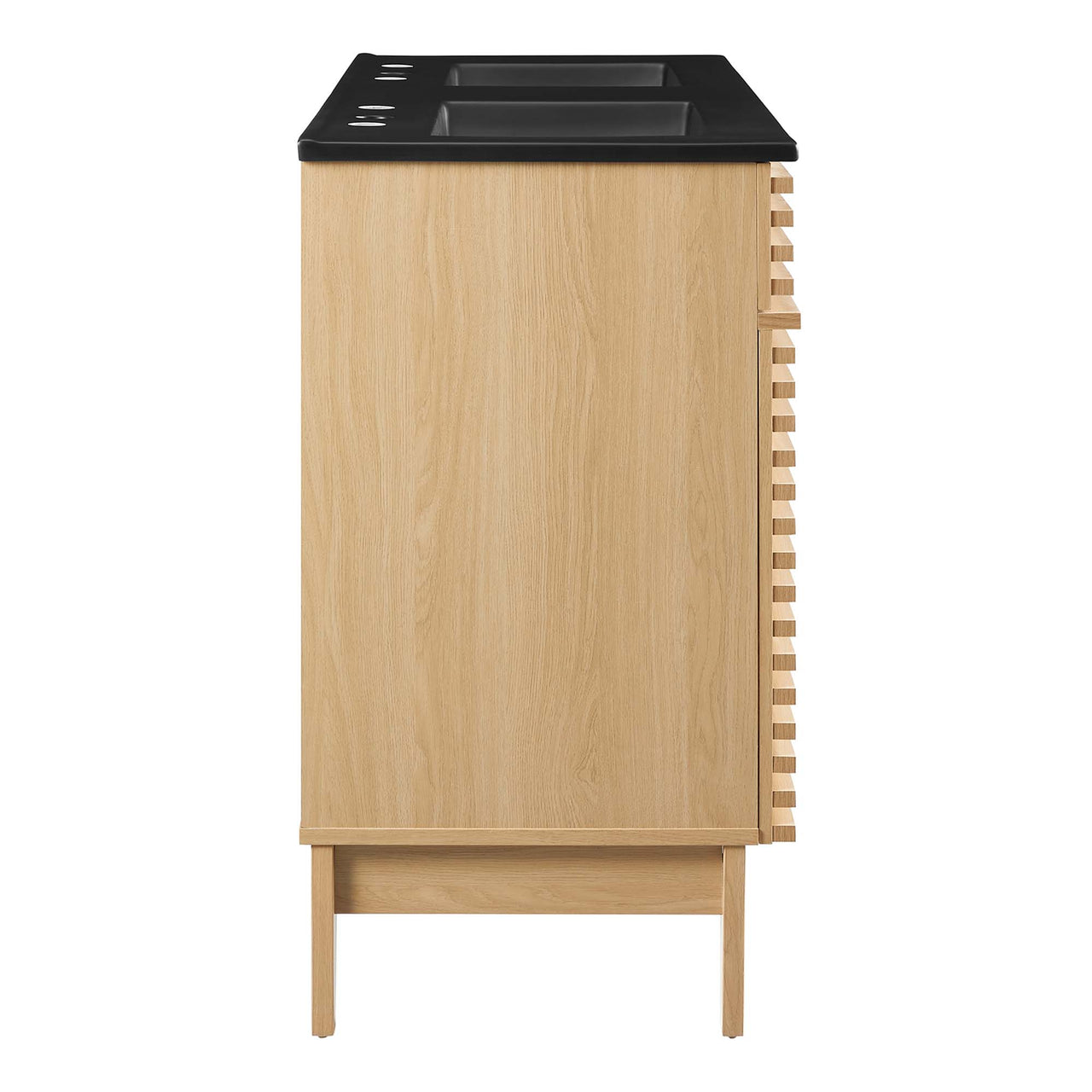 Ventra Double Sink Vanity Unit, Extra Large, Oak & Black
