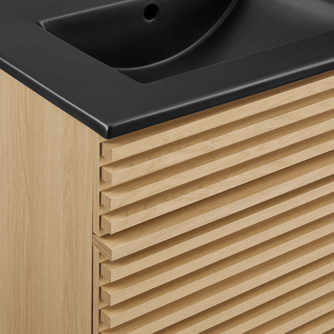 Ventra Double Sink Vanity Unit, Extra Large, Oak & Black