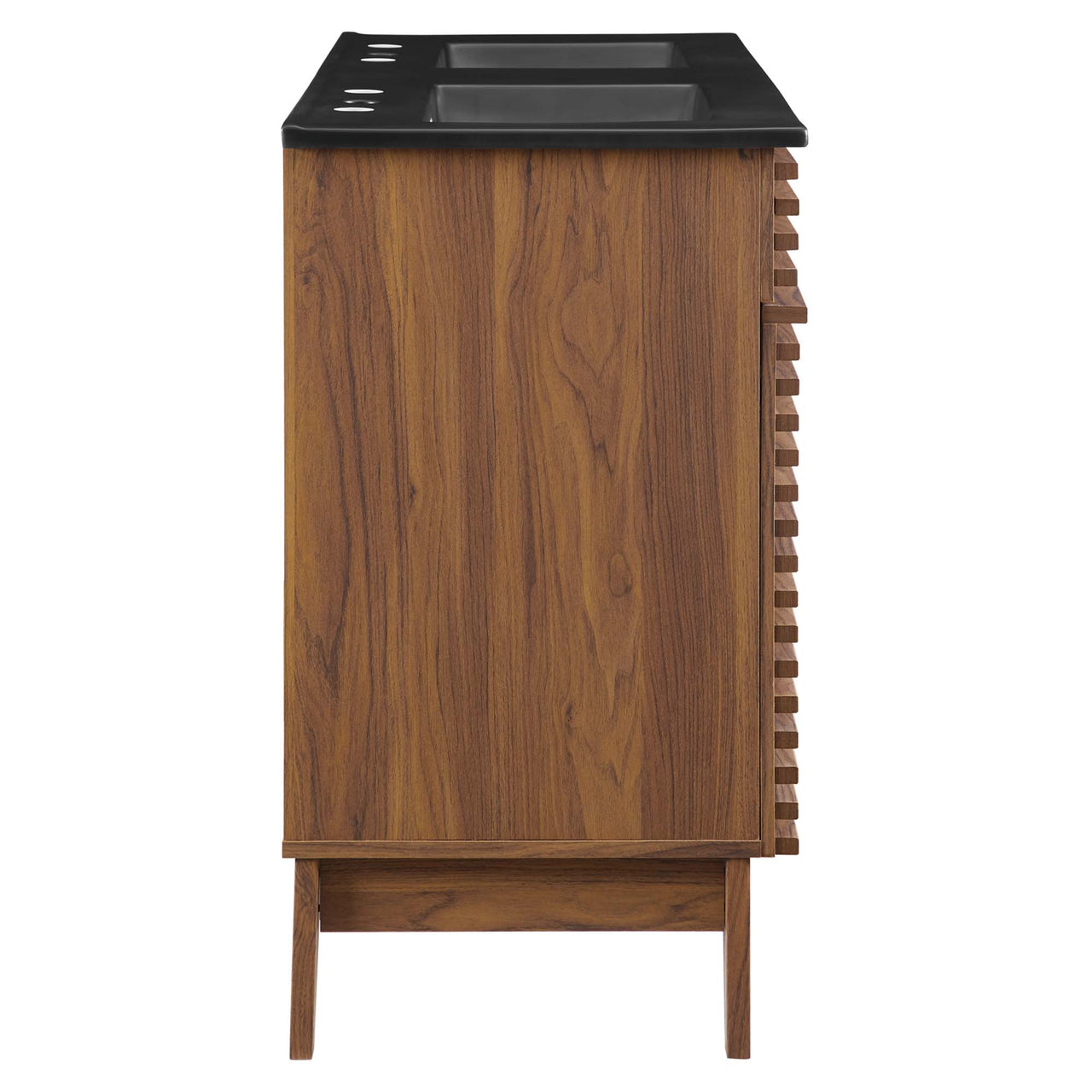 Ventra Double Sink Vanity Unit, Extra Large, Walnut & Black
