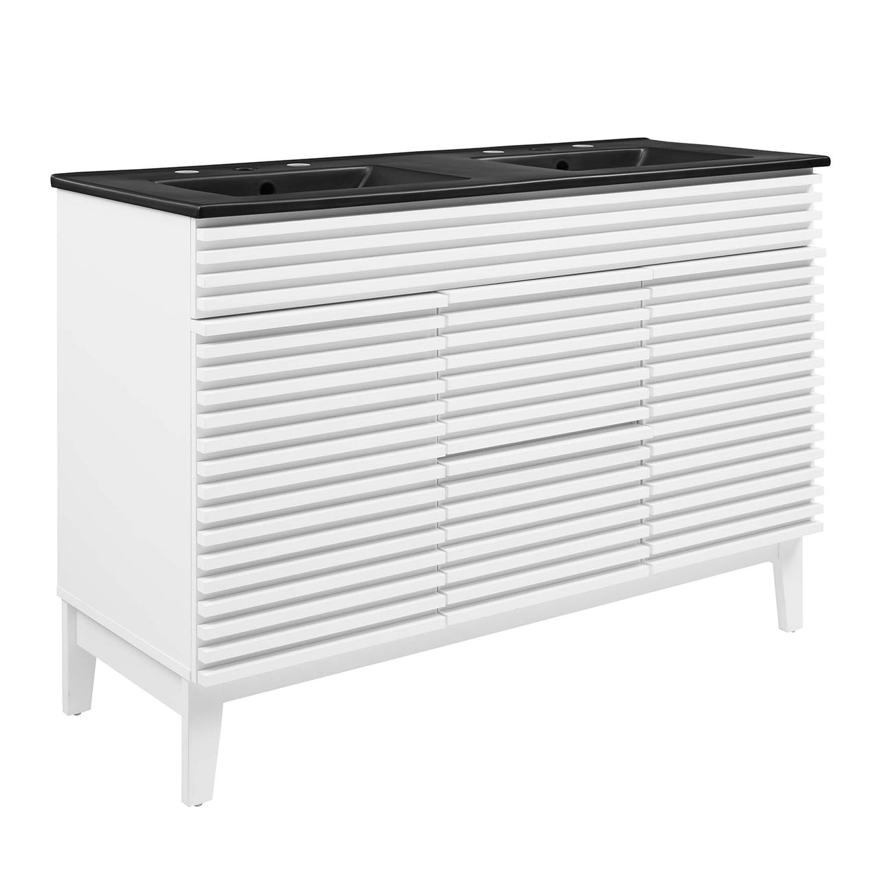 Ventra Double Sink Vanity Unit, Extra Large, White & Black