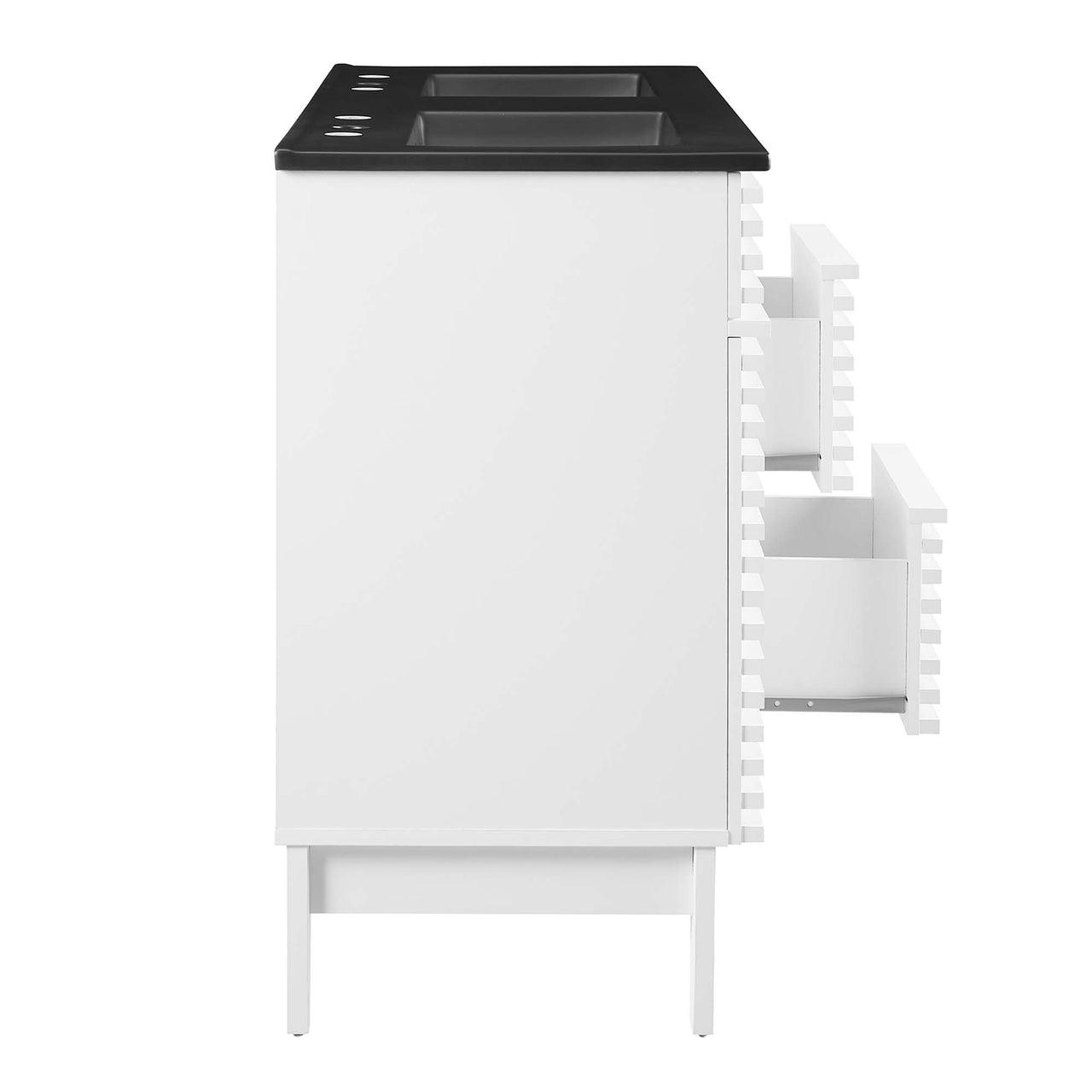 Ventra Double Sink Vanity Unit, Extra Large, White & Black