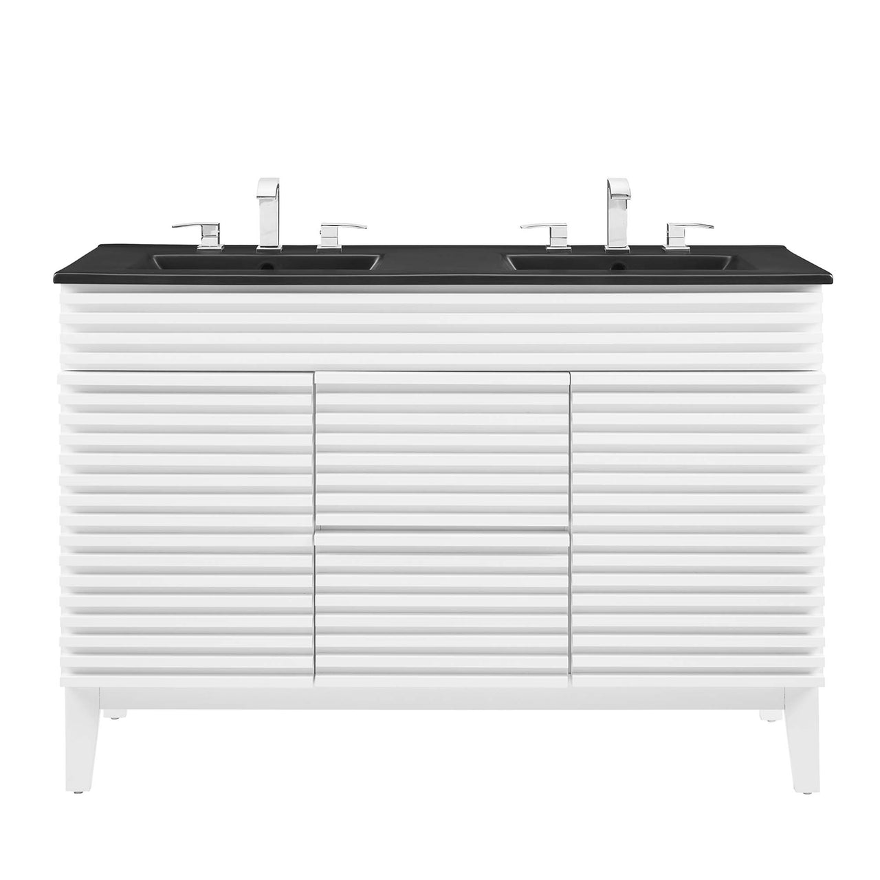 Ventra Double Sink Vanity Unit, Extra Large, White & Black