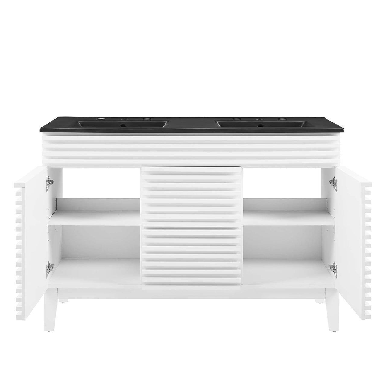 Ventra Double Sink Vanity Unit, Extra Large, White & Black