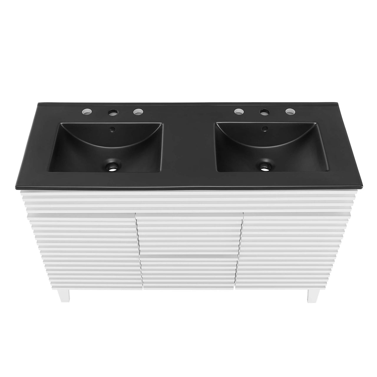 Ventra Double Sink Vanity Unit, Extra Large, White & Black