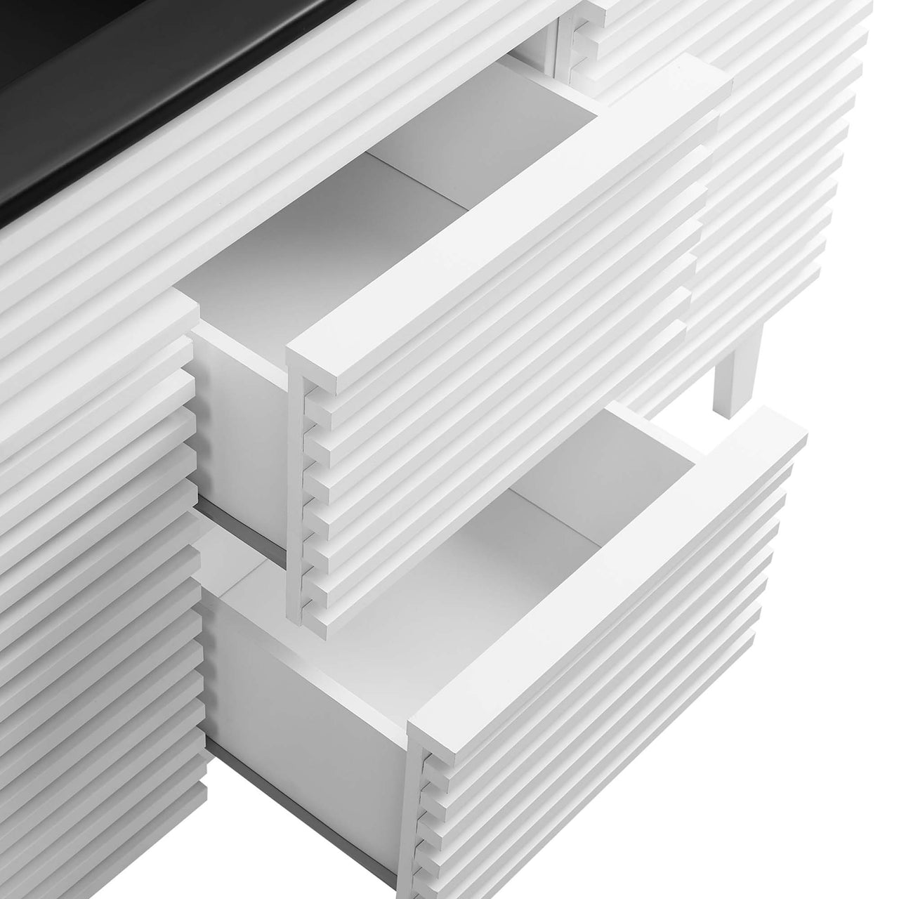 Ventra Double Sink Vanity Unit, Extra Large, White & Black