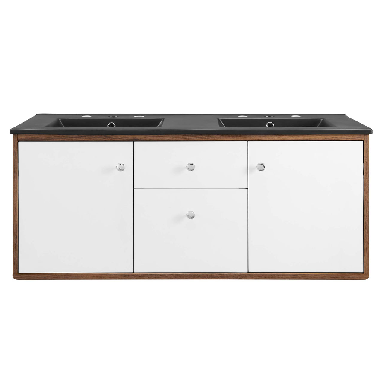 Erisen Floating Vanity Unit, Extra Large, Walnut & Black