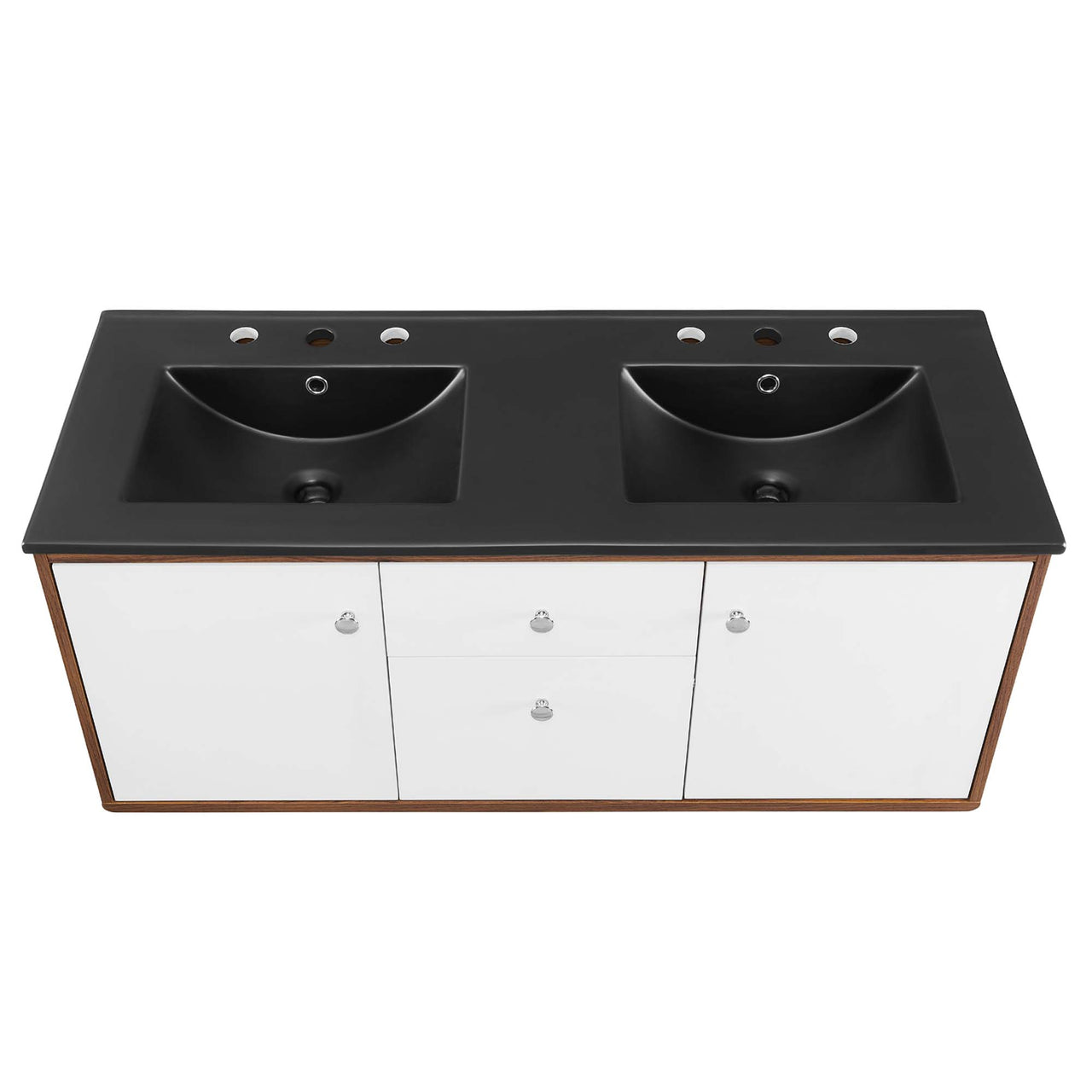 Erisen Floating Vanity Unit, Extra Large, Walnut & Black