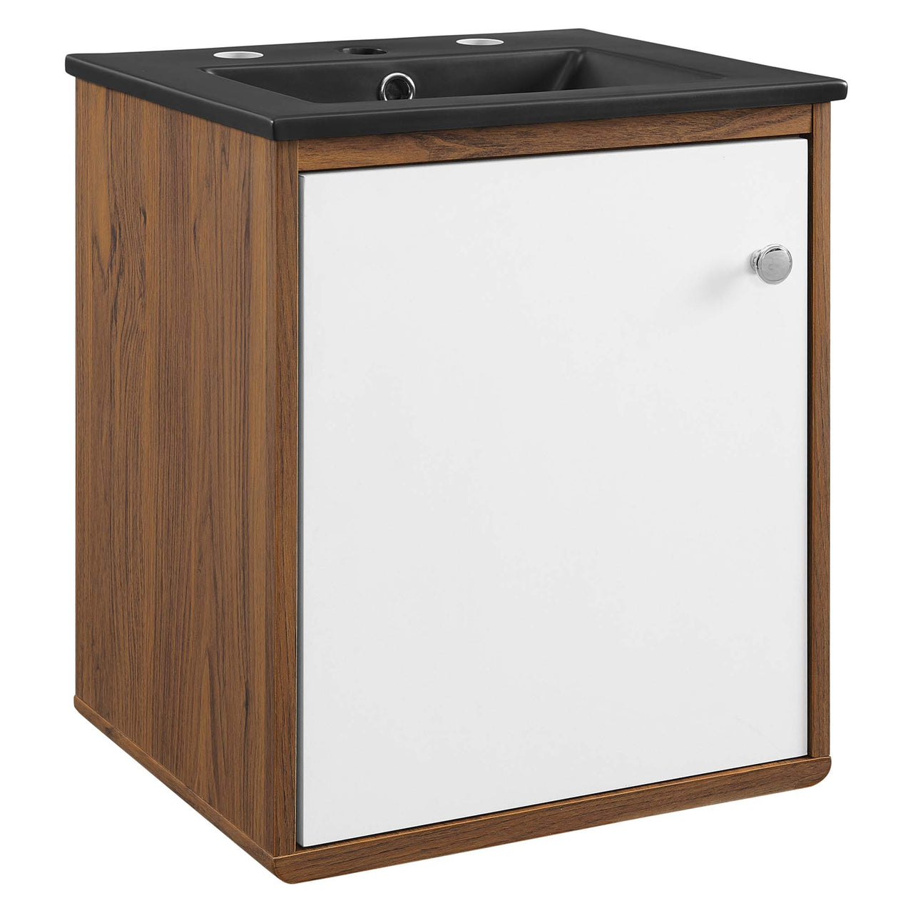 Erisen Floating Vanity Unit, Extra Small, Walnut & Black