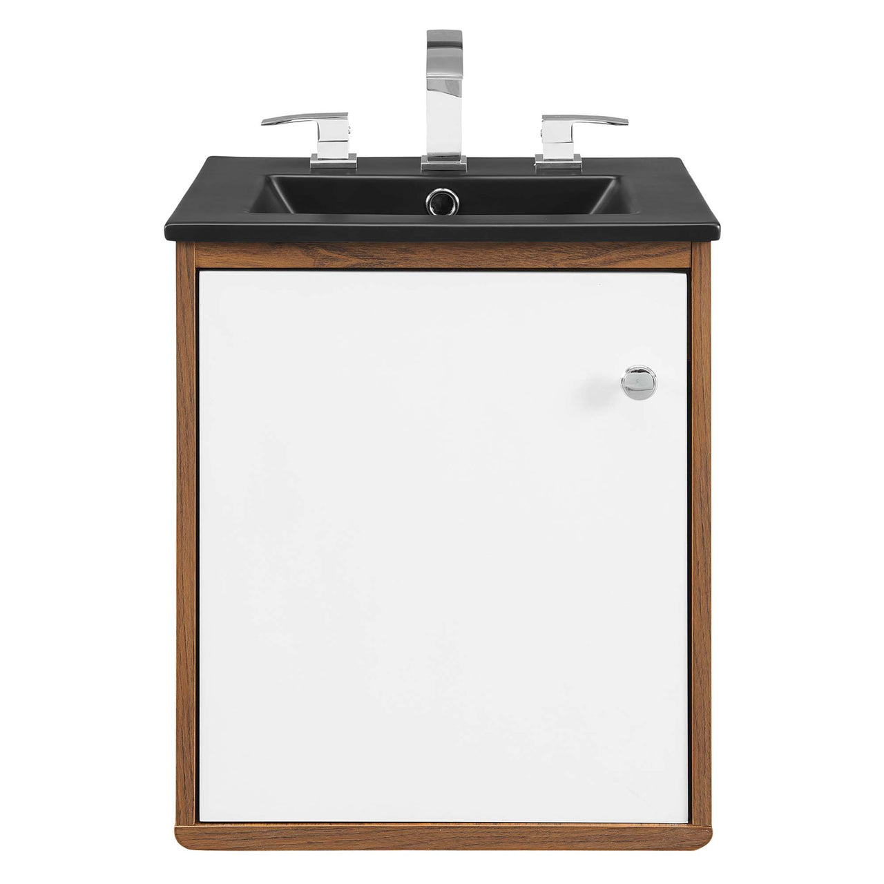 Erisen Floating Vanity Unit, Extra Small, Walnut & Black