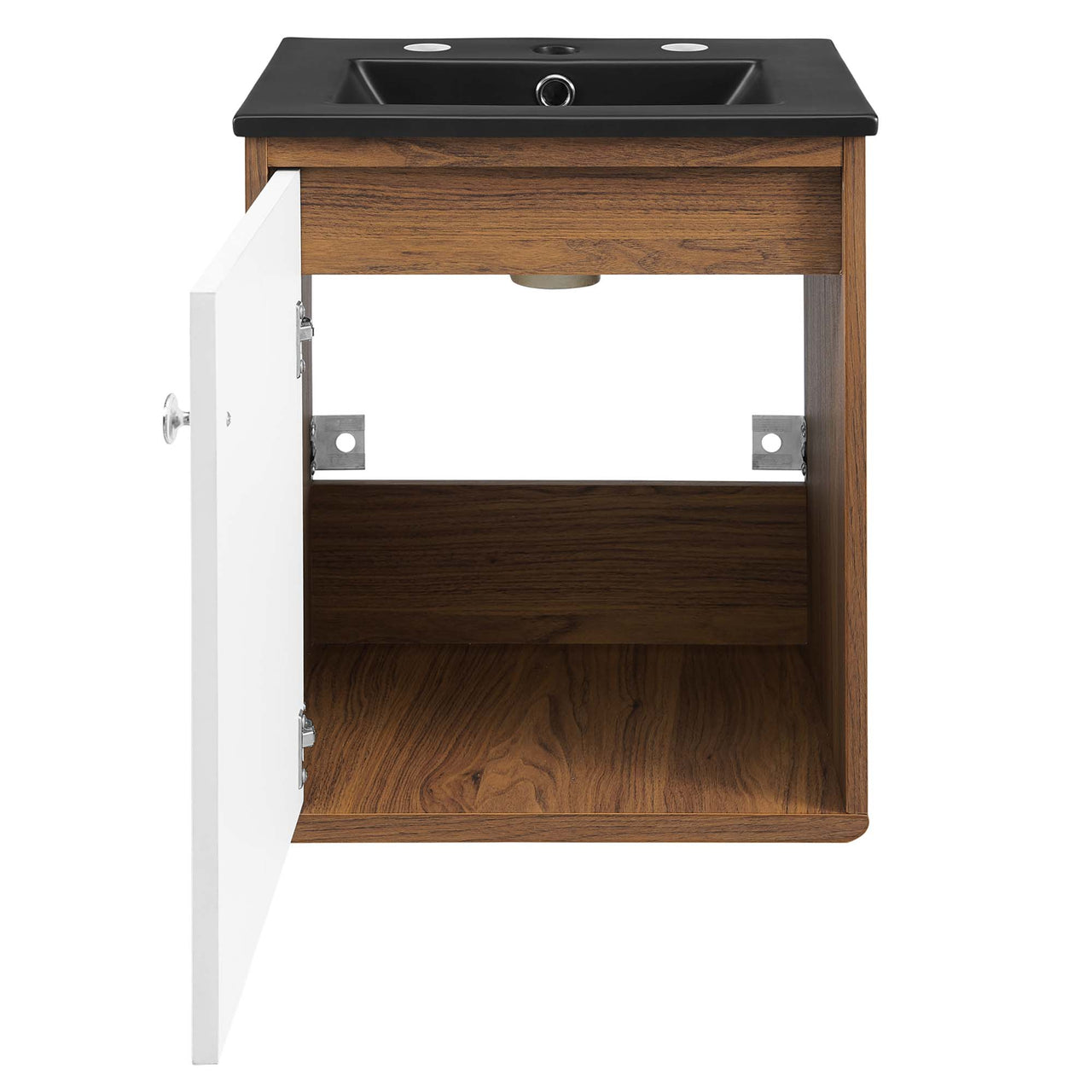 Erisen Floating Vanity Unit, Extra Small, Walnut & Black