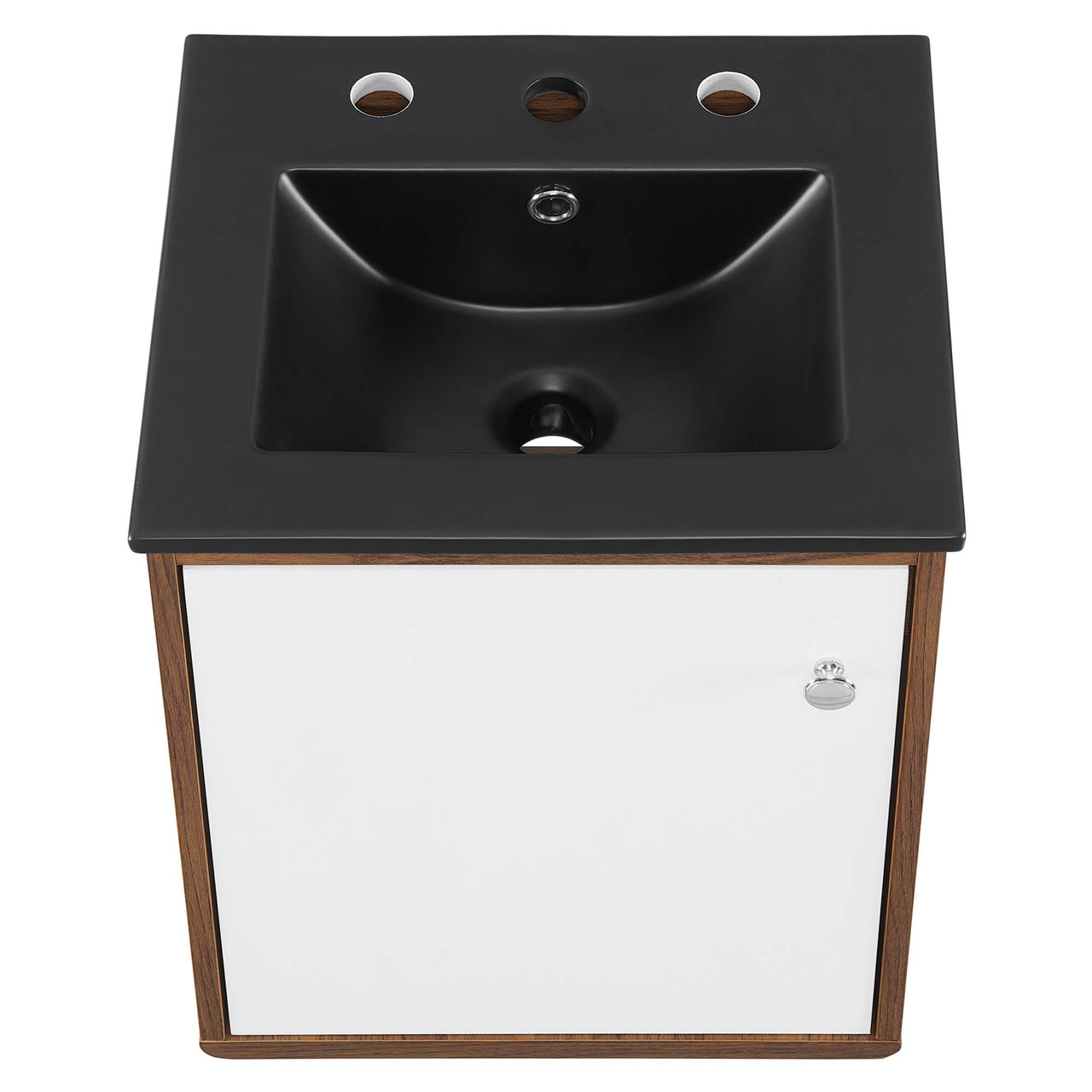 Erisen Floating Vanity Unit, Extra Small, Walnut & Black
