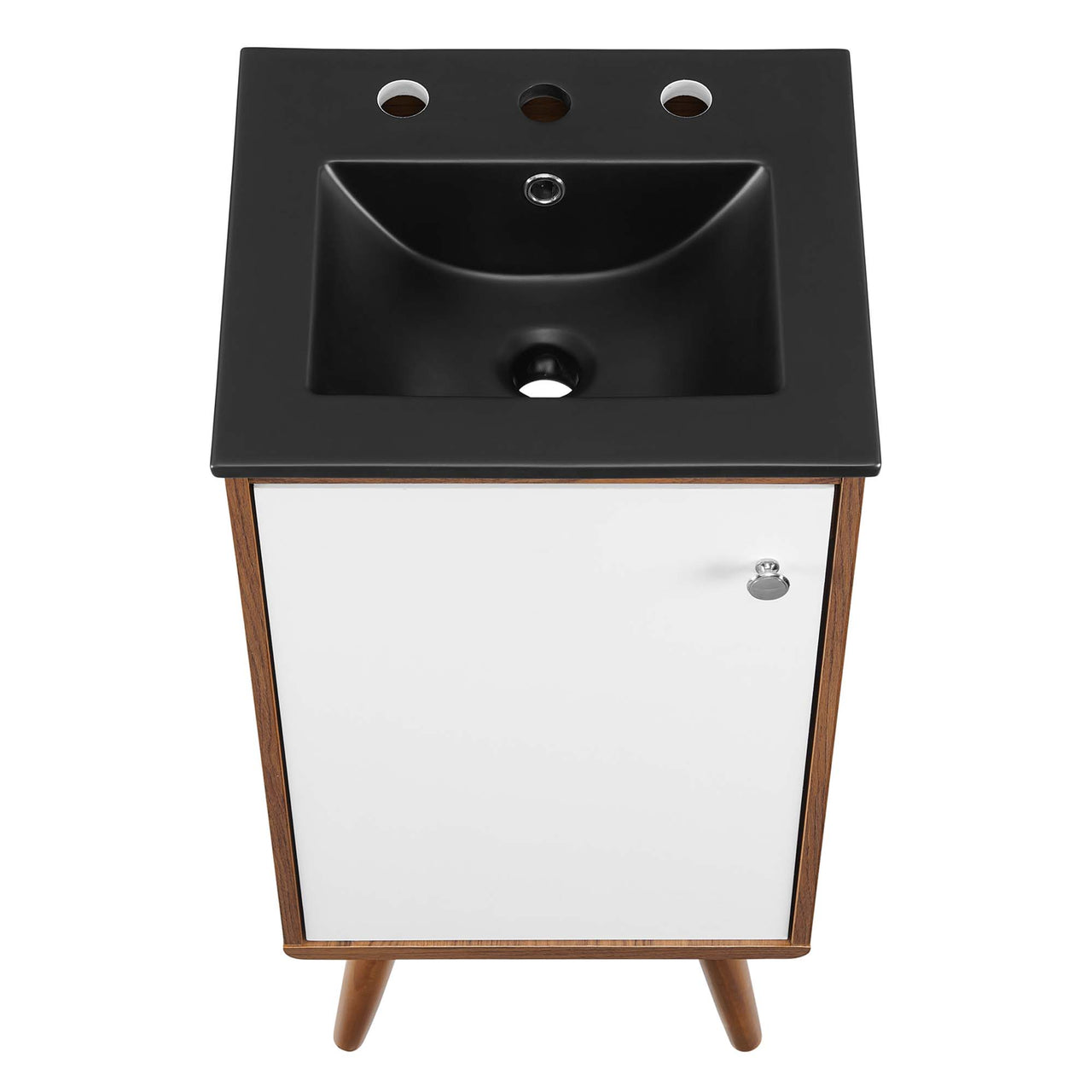Erisen Vanity Unit, Extra Small, Walnut & Black