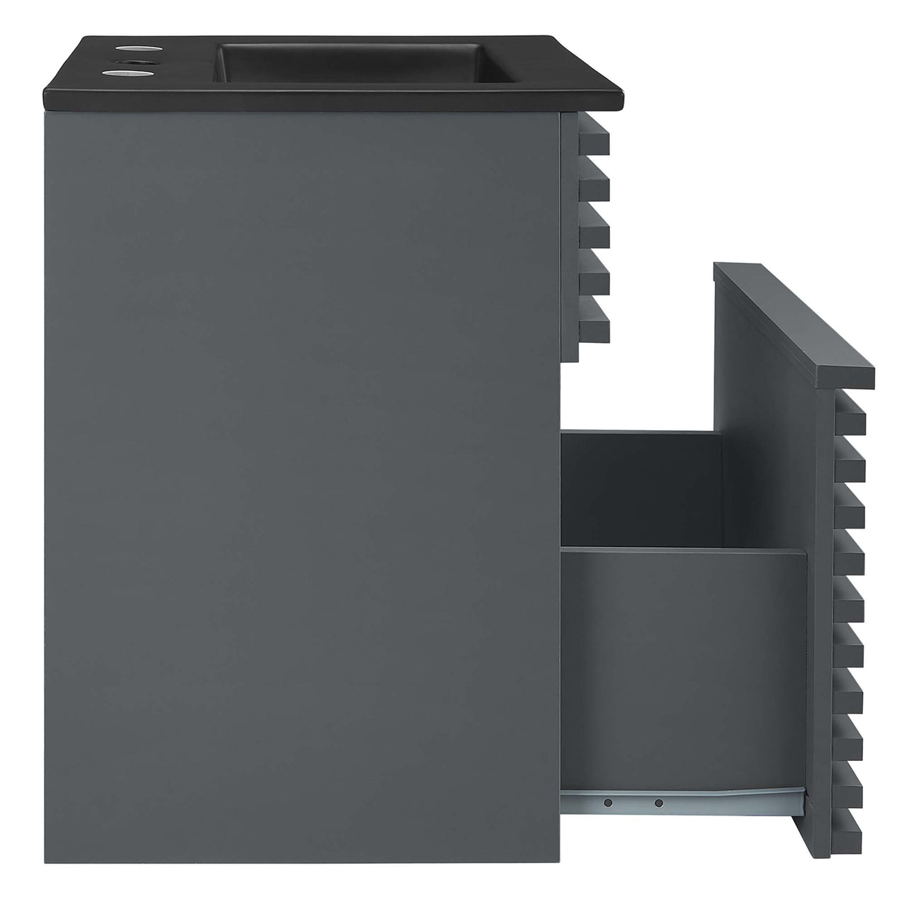 Ventra Floating Vanity Unit, Extra Small, Gray & Black