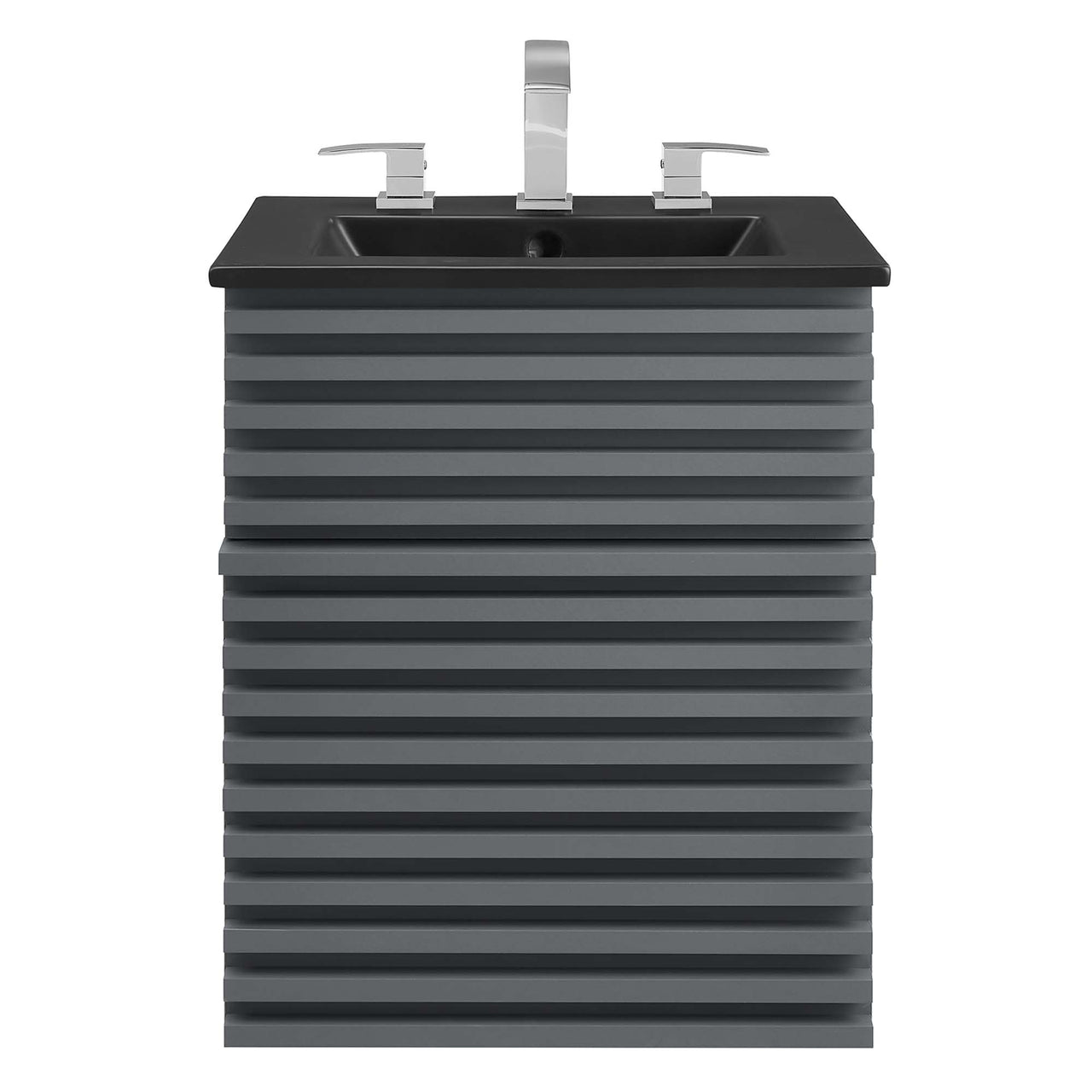 Ventra Floating Vanity Unit, Extra Small, Gray & Black