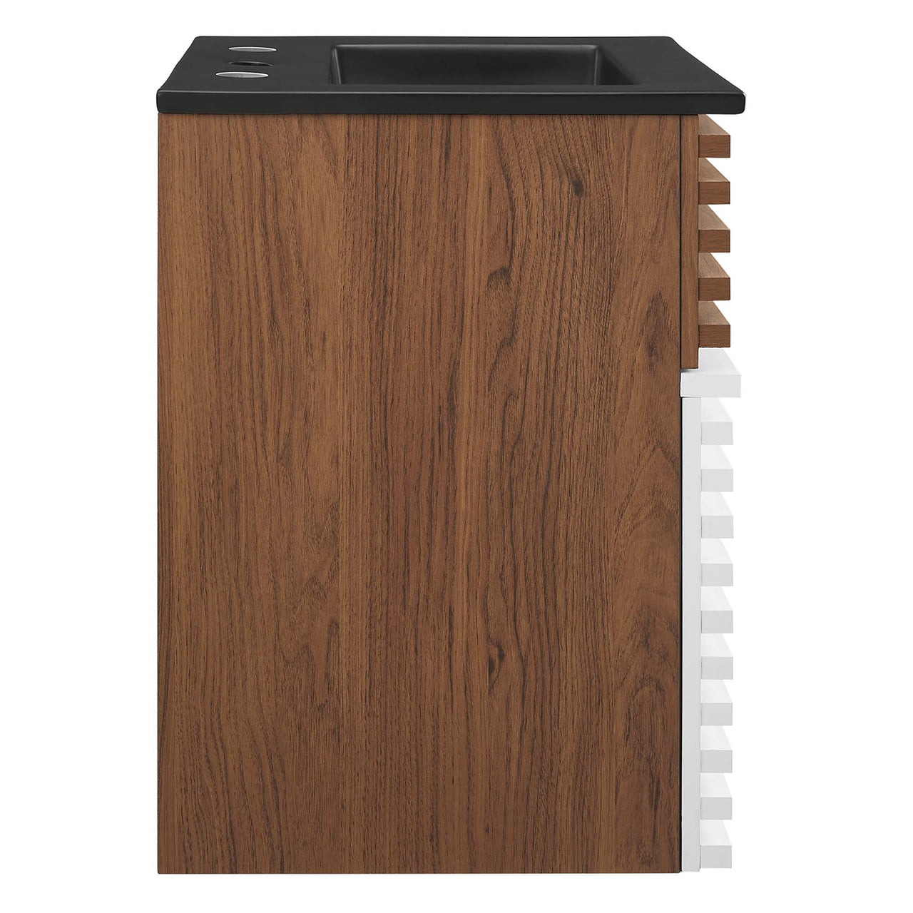 Ventra Floating Vanity Unit, Extra Small, White, Walnut and Black