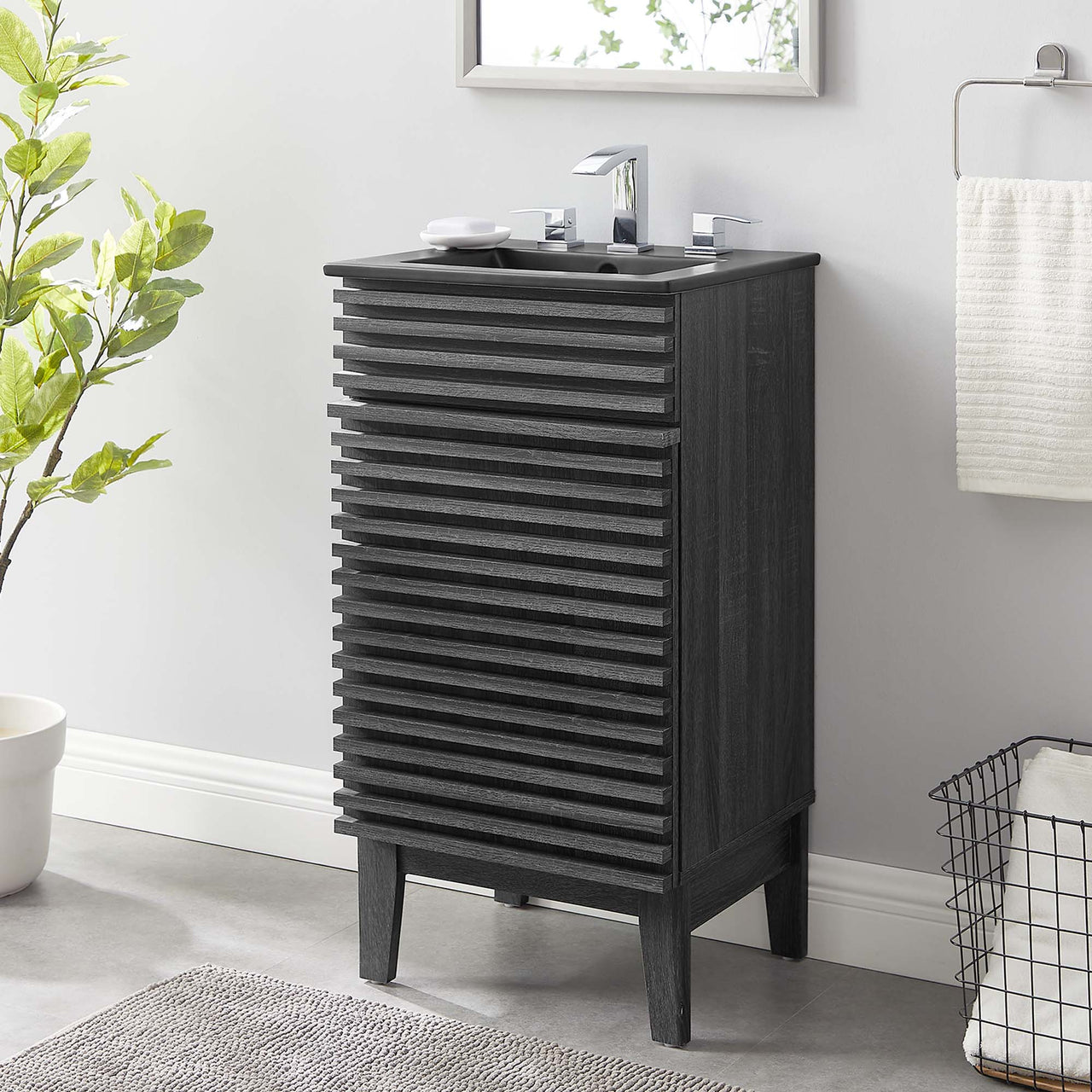 Ventra Vanity Unit, Extra Small, Charcoal & Black