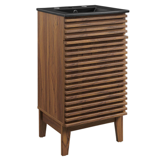 Ventra Vanity Unit, Extra Small, Walnut & Black