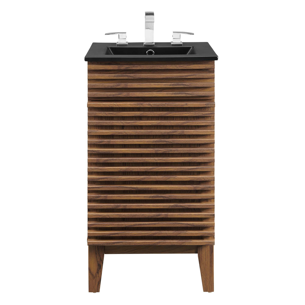 Ventra Vanity Unit, Extra Small, Walnut & Black