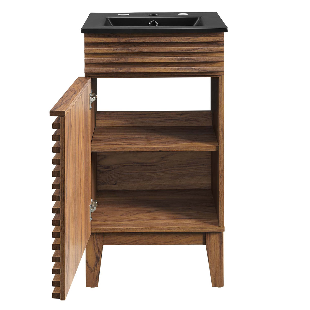 Ventra Vanity Unit, Extra Small, Walnut & Black