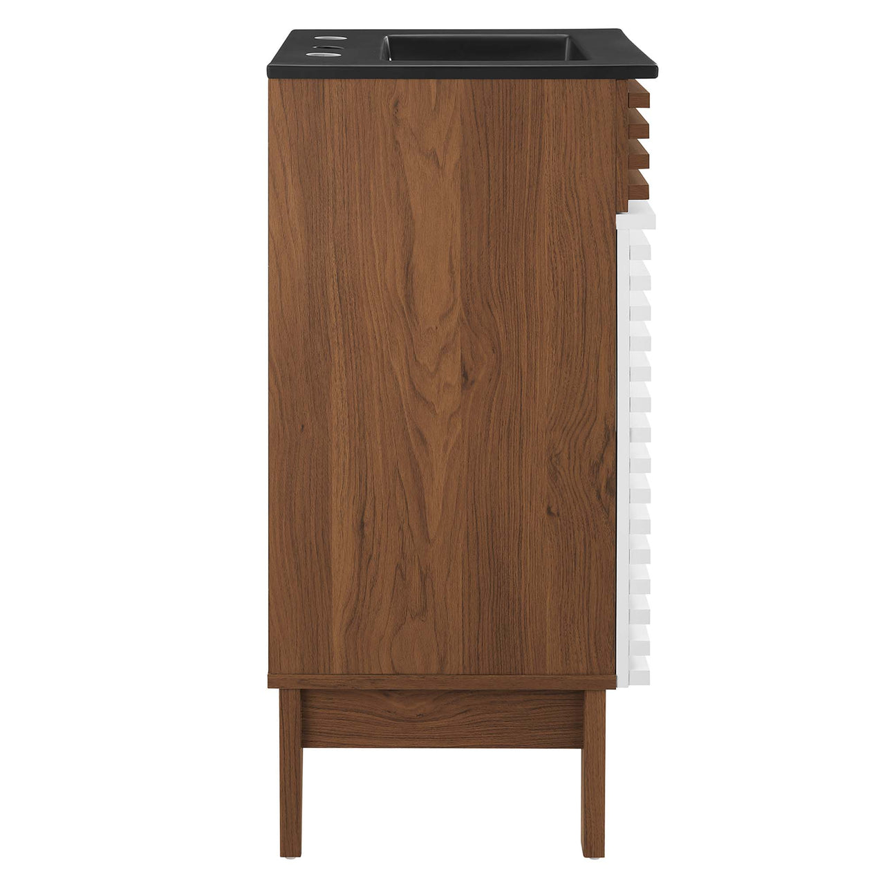 Ventra Vanity Unit, Extra Small, White, Walnut and Black