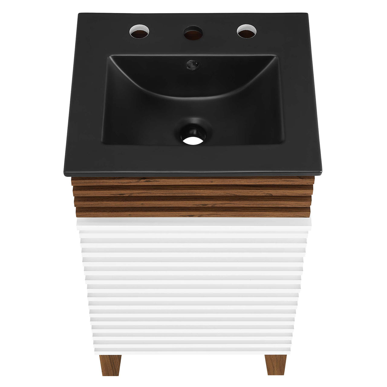 Ventra Vanity Unit, Extra Small, White, Walnut and Black