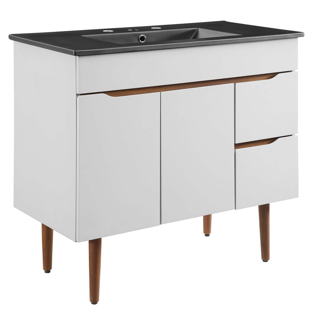 Arwyn Vanity Unit, Large, Gray & Black