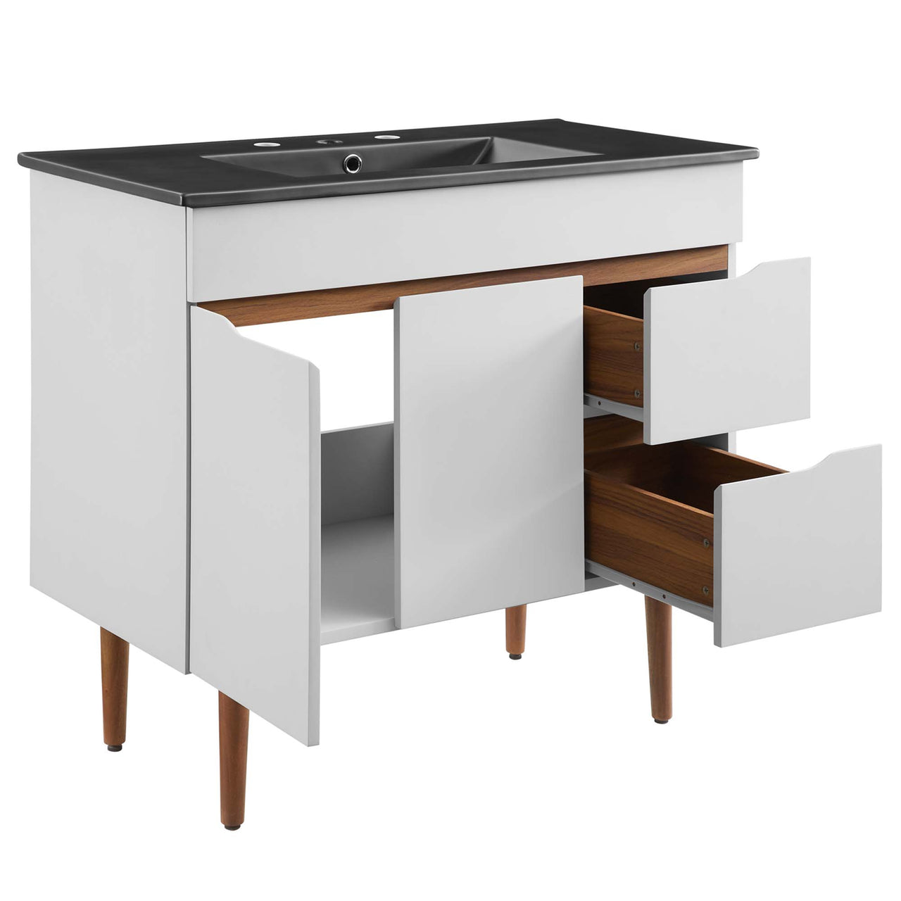 Arwyn Vanity Unit, Large, Gray & Black
