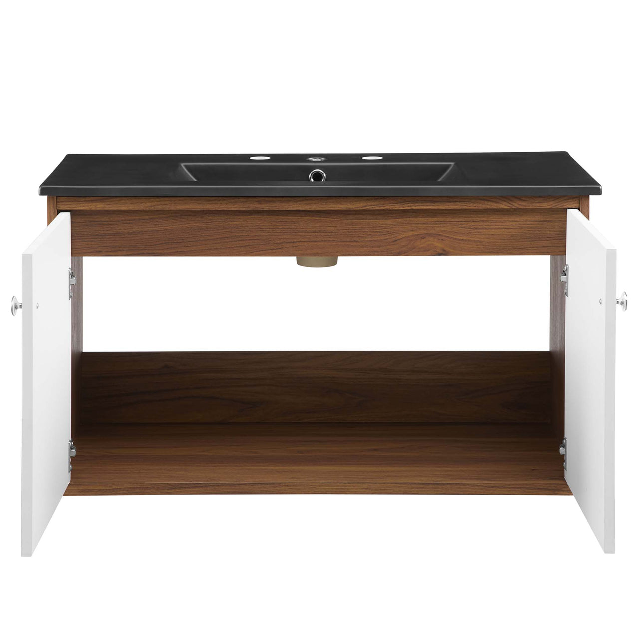 Erisen Floating Vanity Unit, Large, Walnut & Black