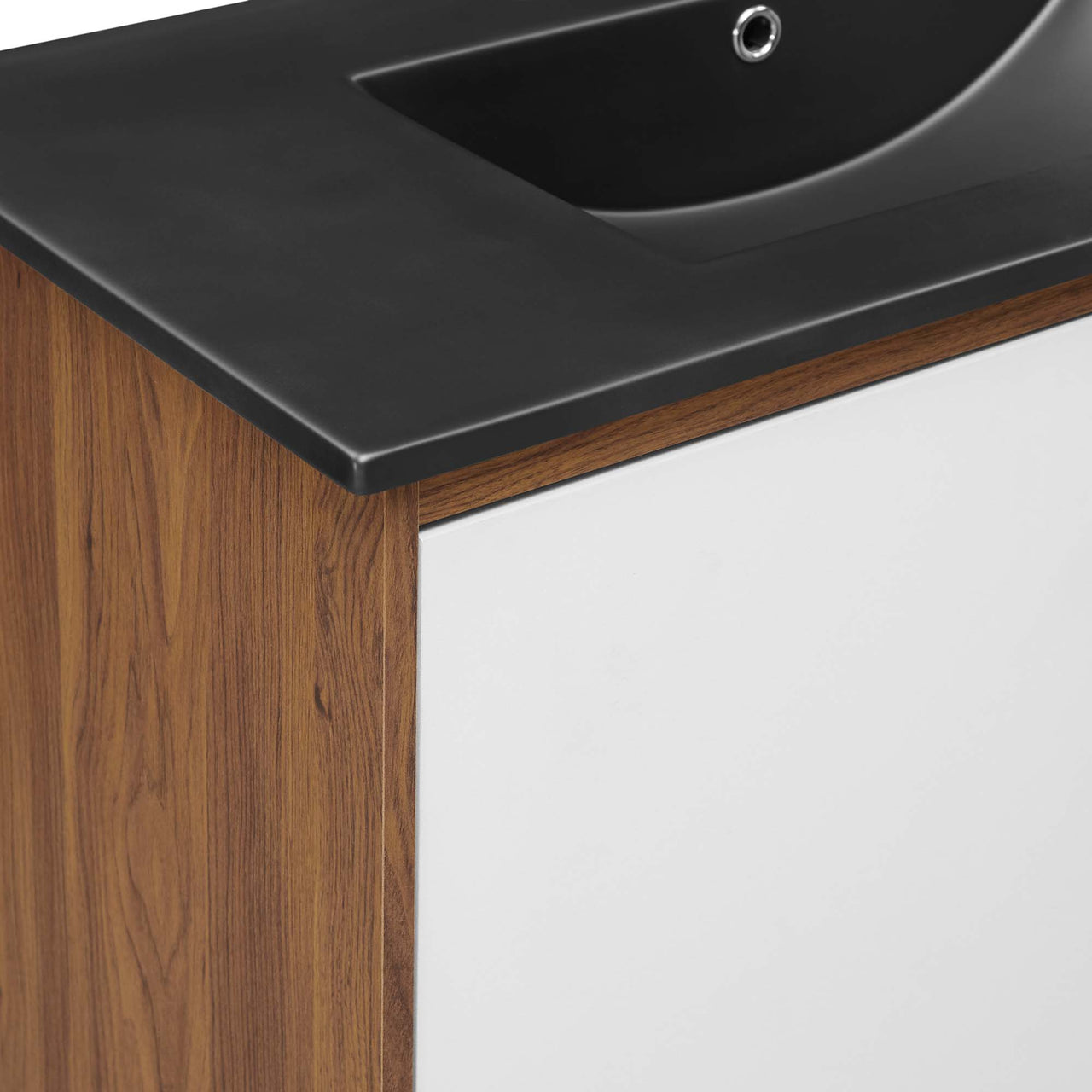 Erisen Floating Vanity Unit, Large, Walnut & Black