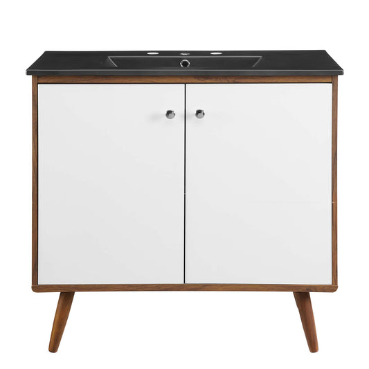 Erisen Vanity Unit, Large, Walnut & Black