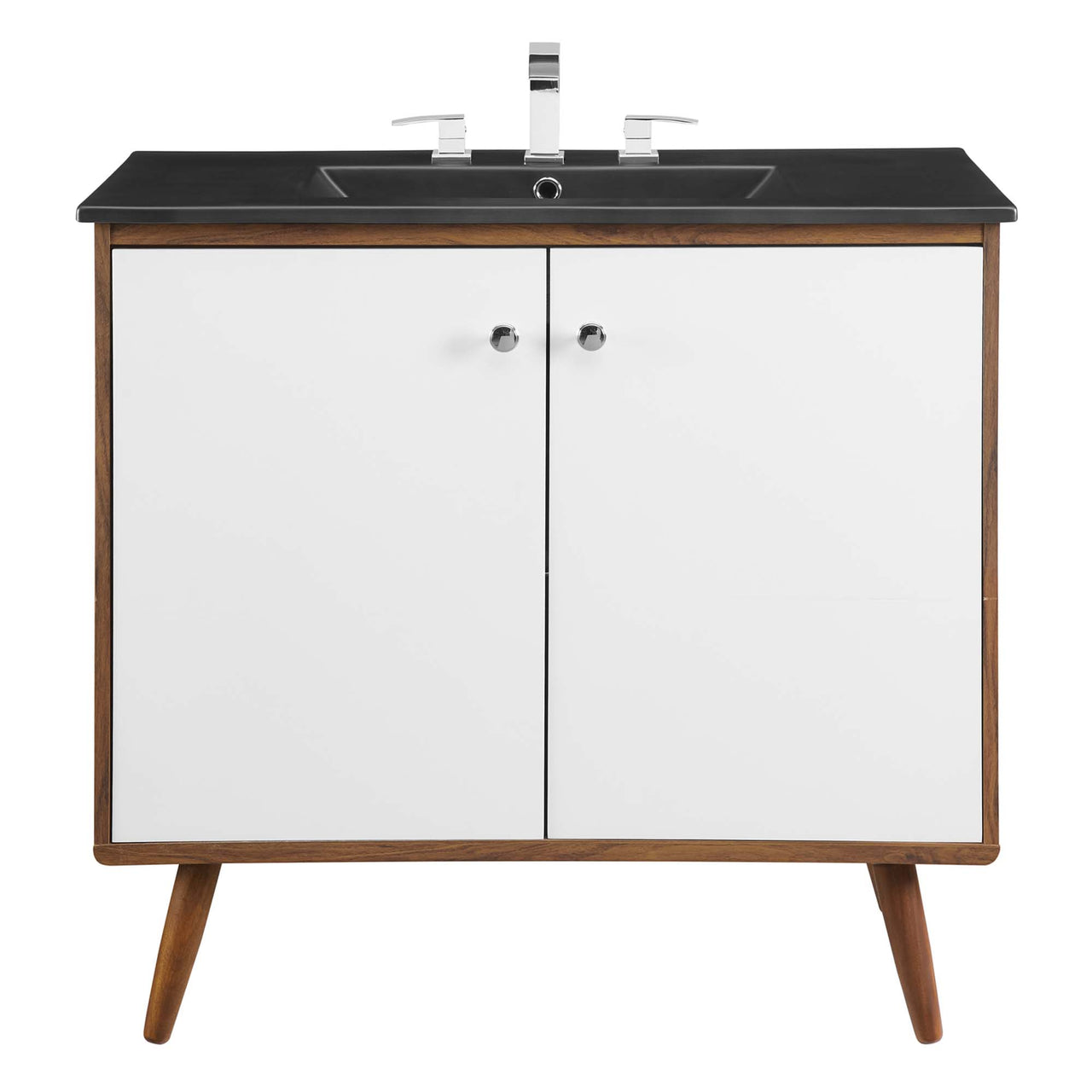 Erisen Vanity Unit, Large, Walnut & Black