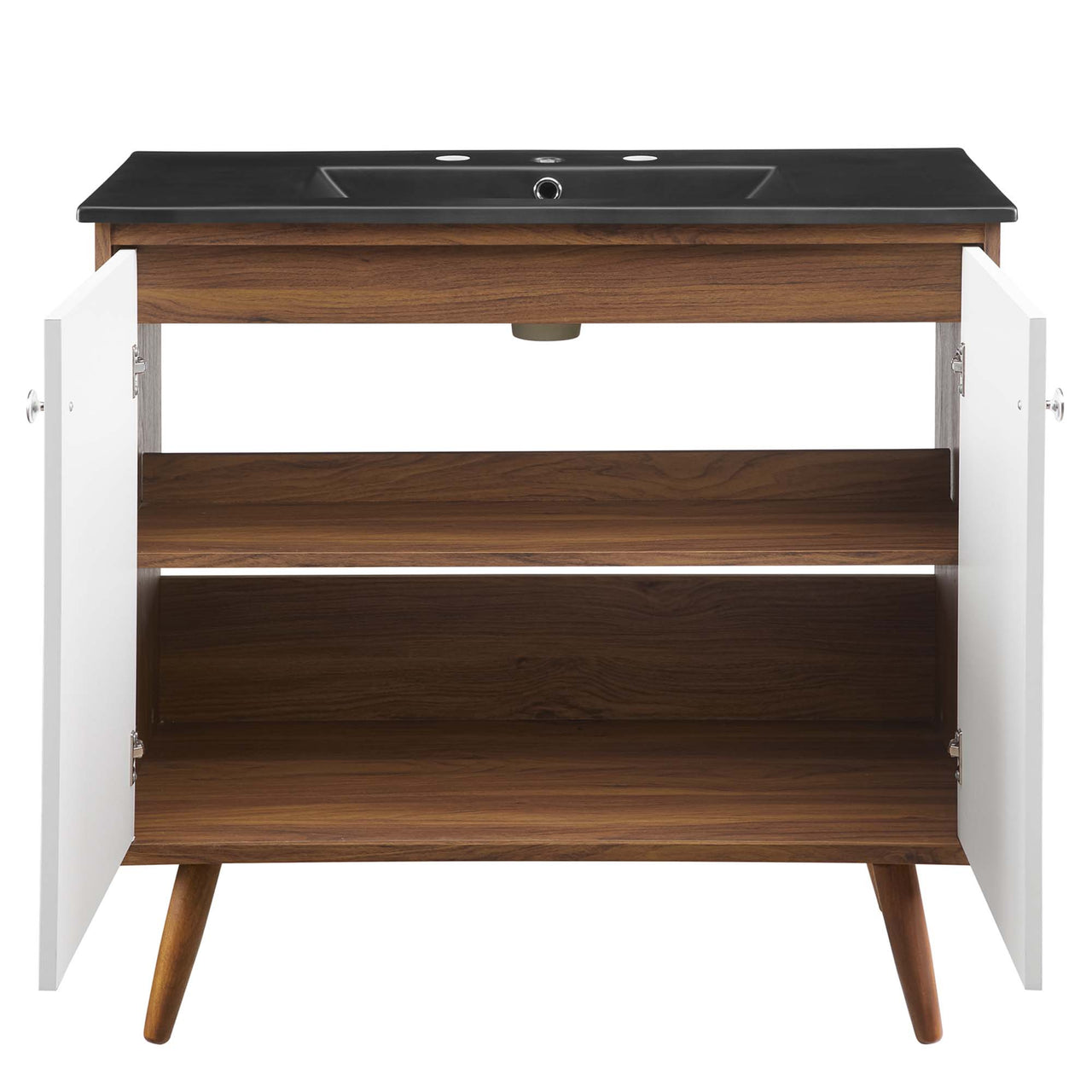 Erisen Vanity Unit, Large, Walnut & Black