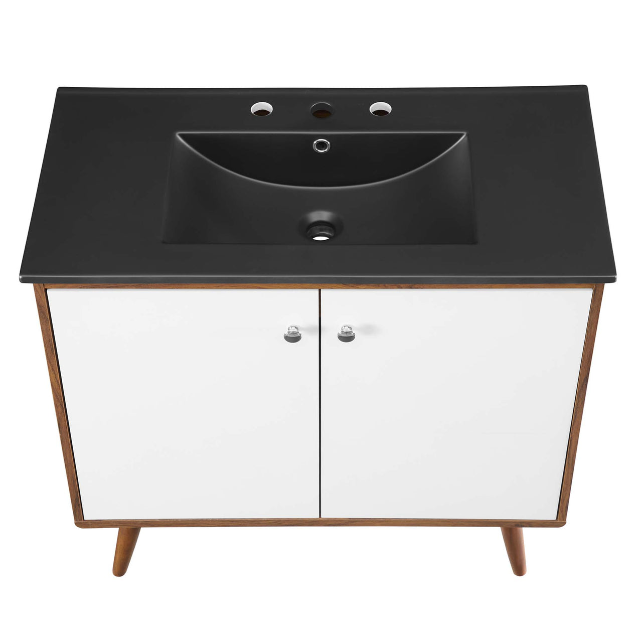 Erisen Vanity Unit, Large, Walnut & Black