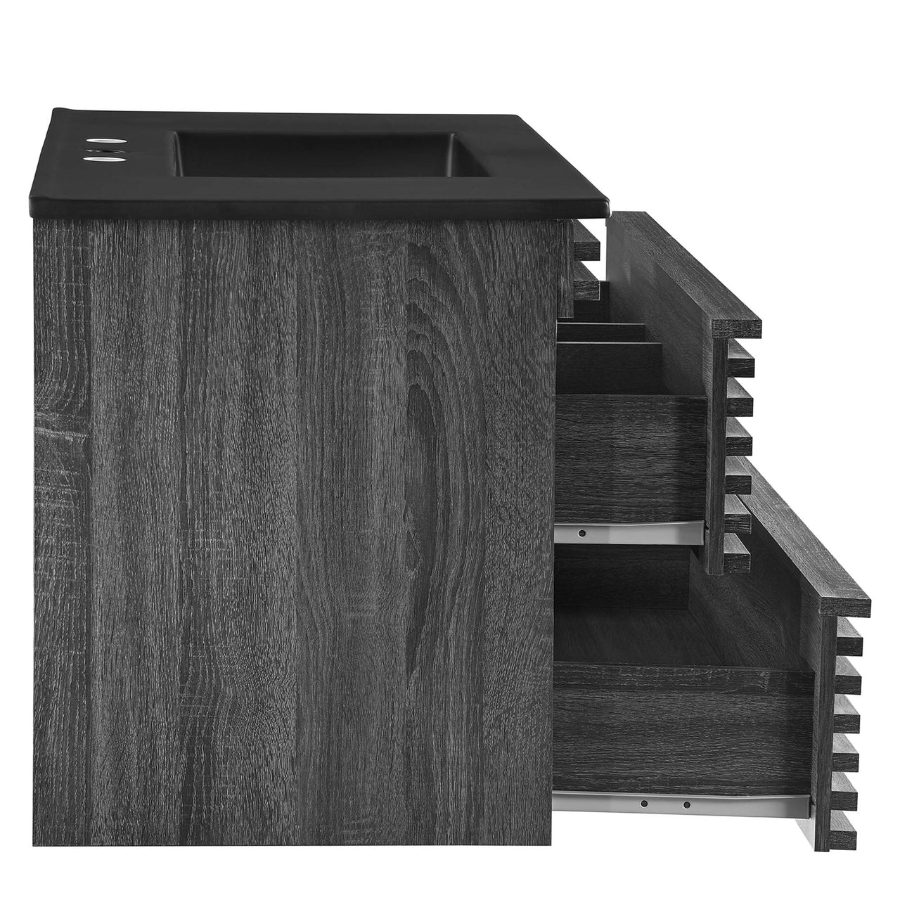 Ventra Floating Vanity Unit, Large, Charcoal & Black