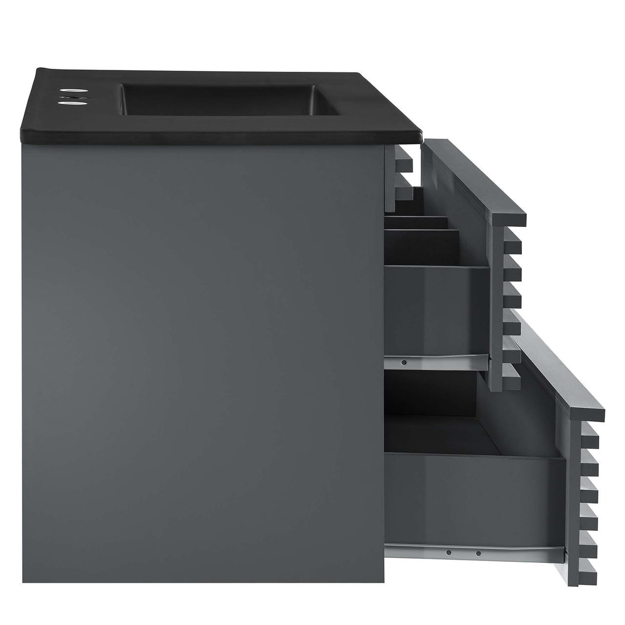 Ventra Floating Vanity Unit, Large, Gray & Black