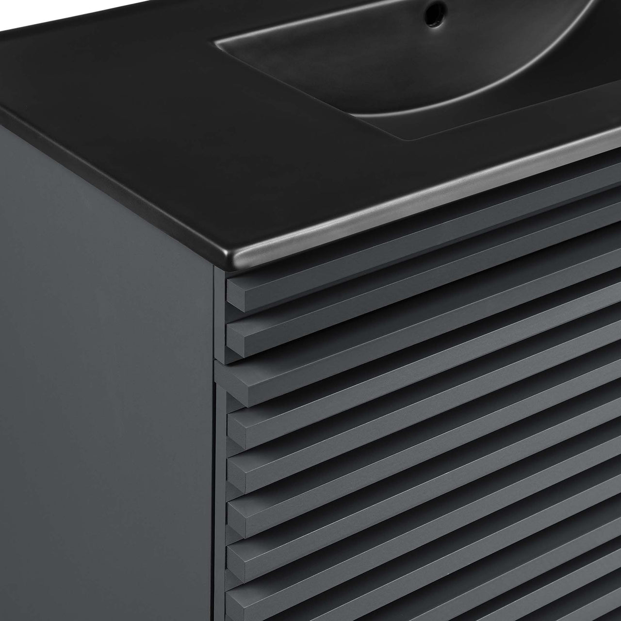 Ventra Floating Vanity Unit, Large, Gray & Black