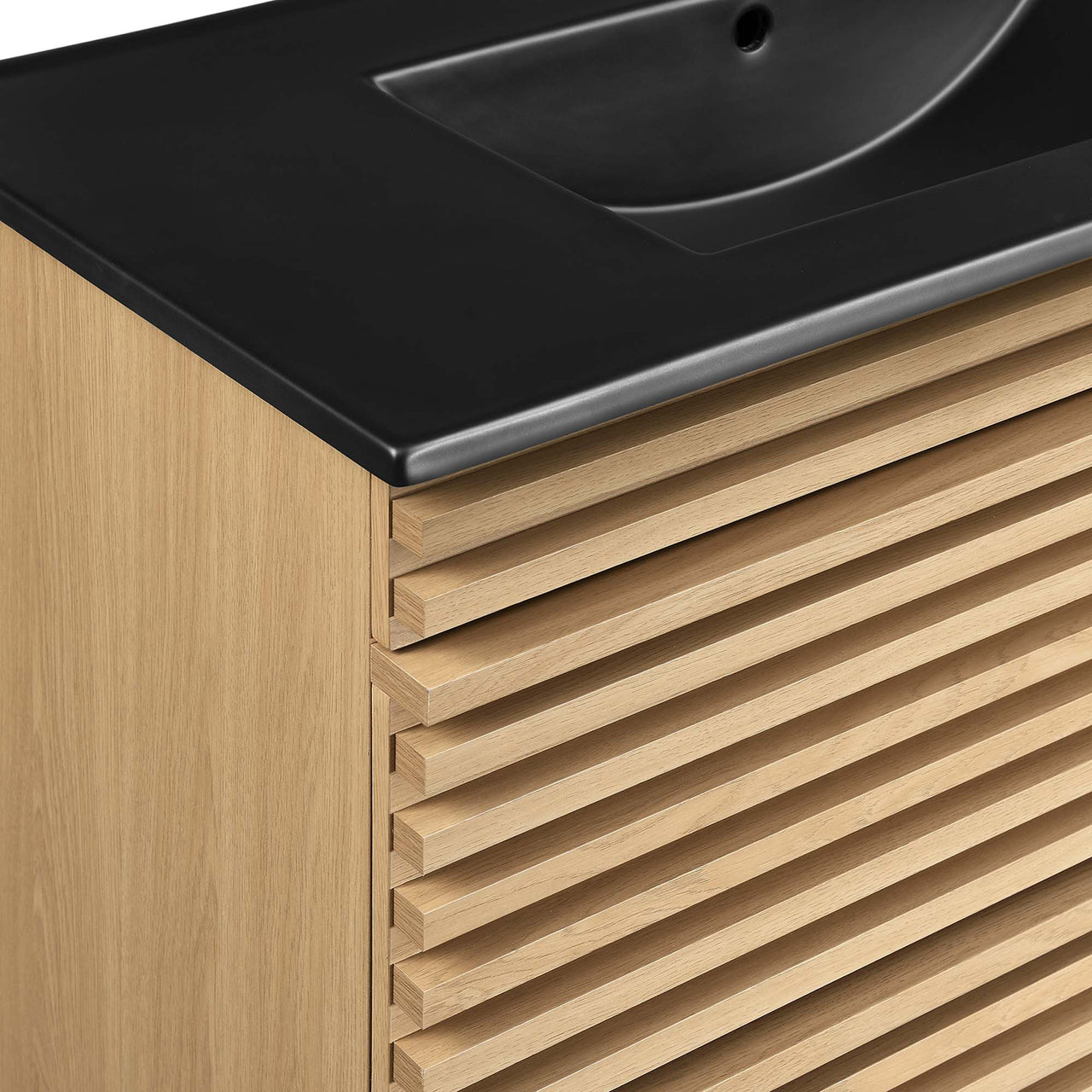 Ventra Floating Vanity Unit, Large, Oak & Black