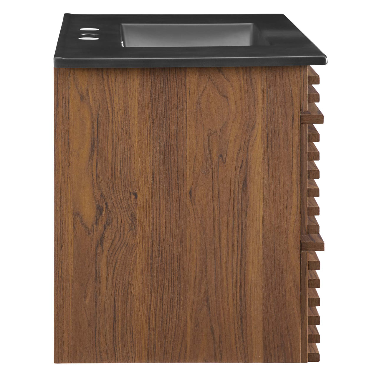 Ventra Floating Vanity Unit, Large, Walnut & Black