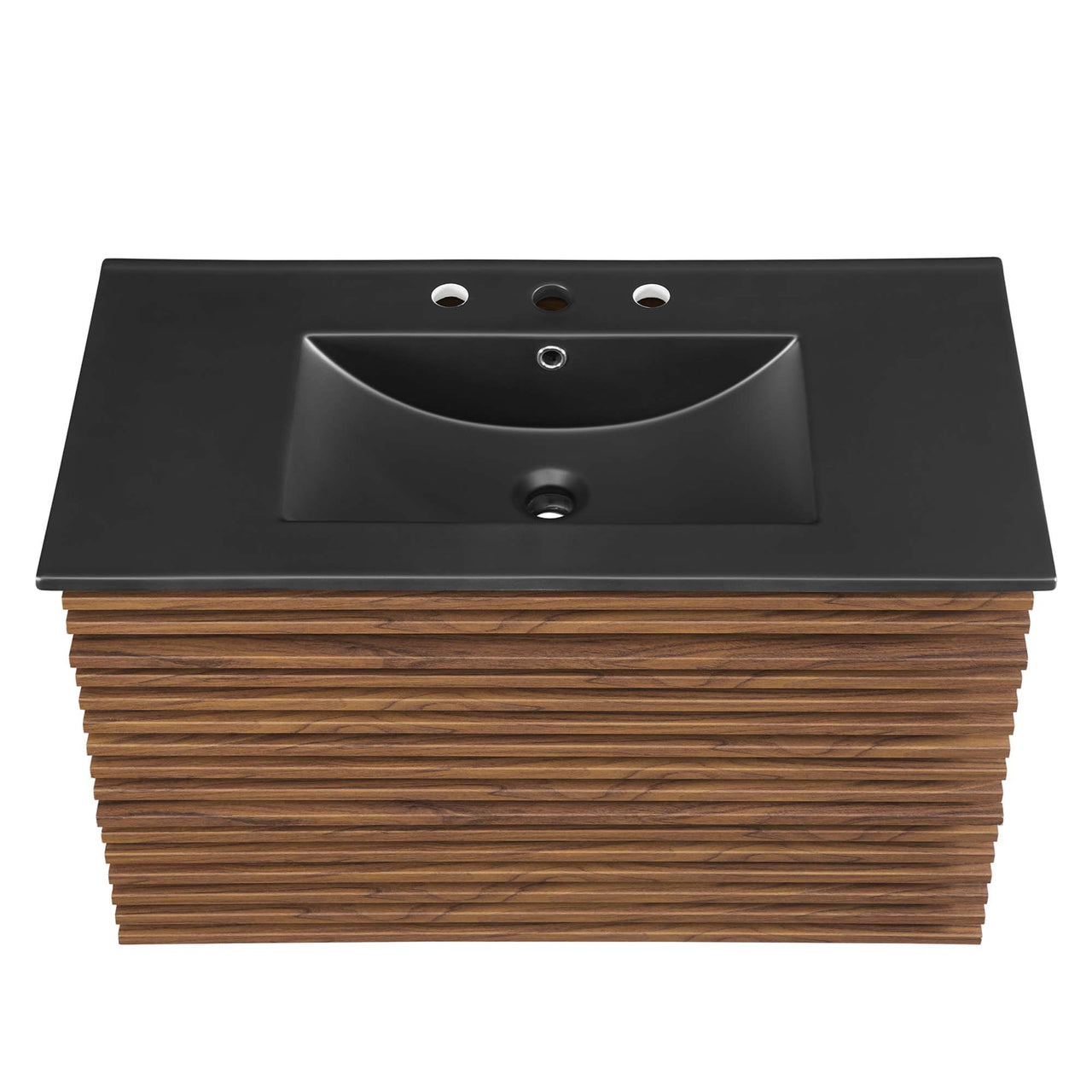 Ventra Floating Vanity Unit, Large, Walnut & Black