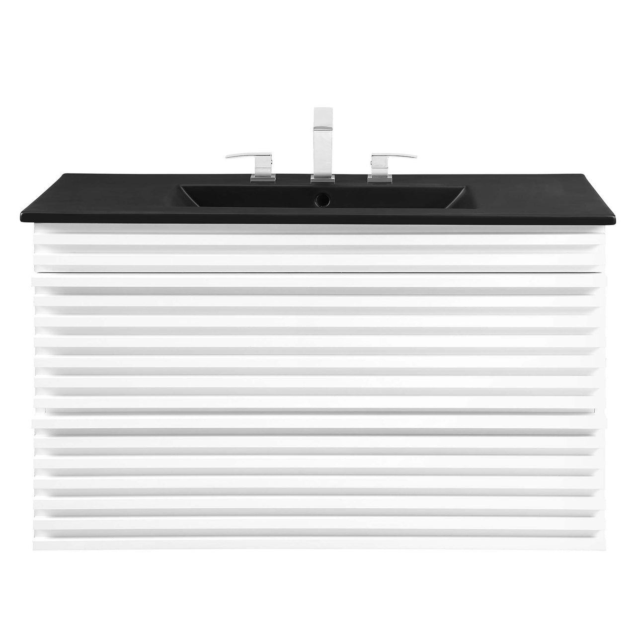 Ventra Floating Vanity Unit, Large, White & Black