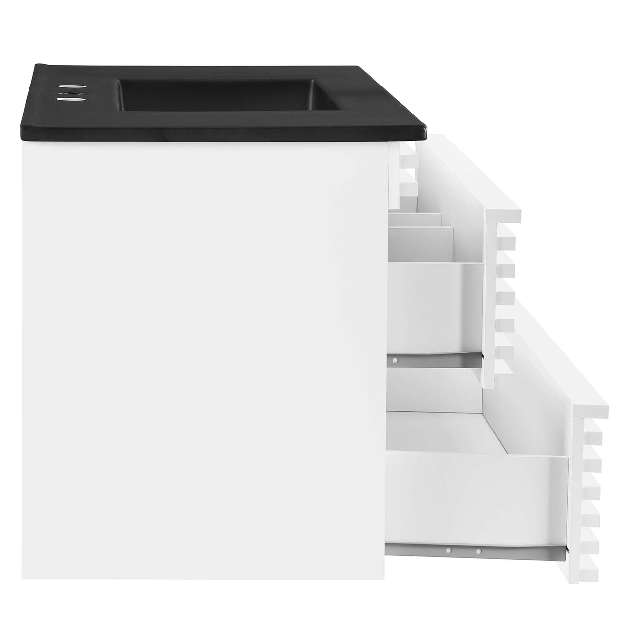 Ventra Floating Vanity Unit, Large, White & Black