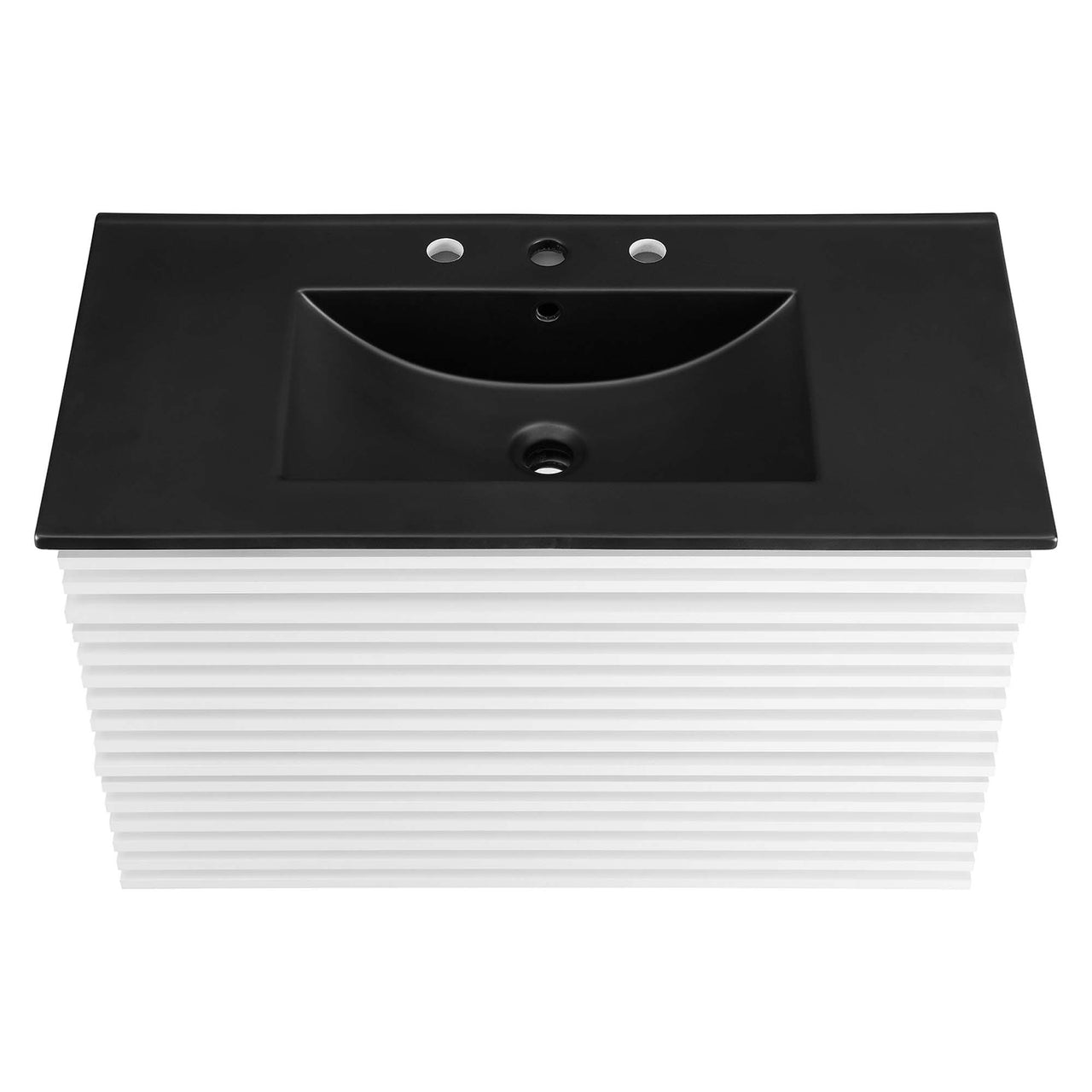 Ventra Floating Vanity Unit, Large, White & Black